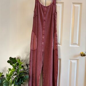 NWOT Free People XL Red Callie Jumpsuit